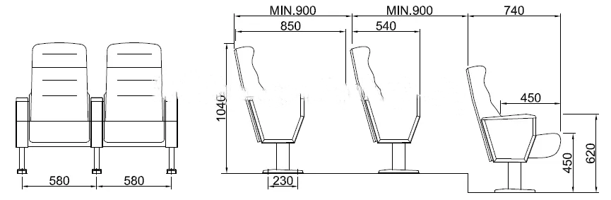 Church college school auditorium chairs padded seat conference university lecture hall chair