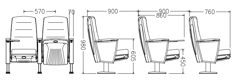 WINNER 2024 New Model Auditorium Chair--W1106