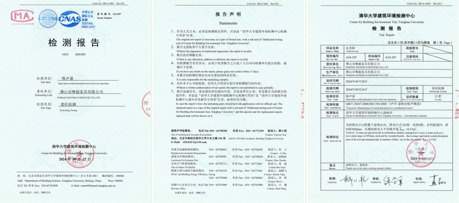 Sound Asorption Test Report Of Chair Samples-With People