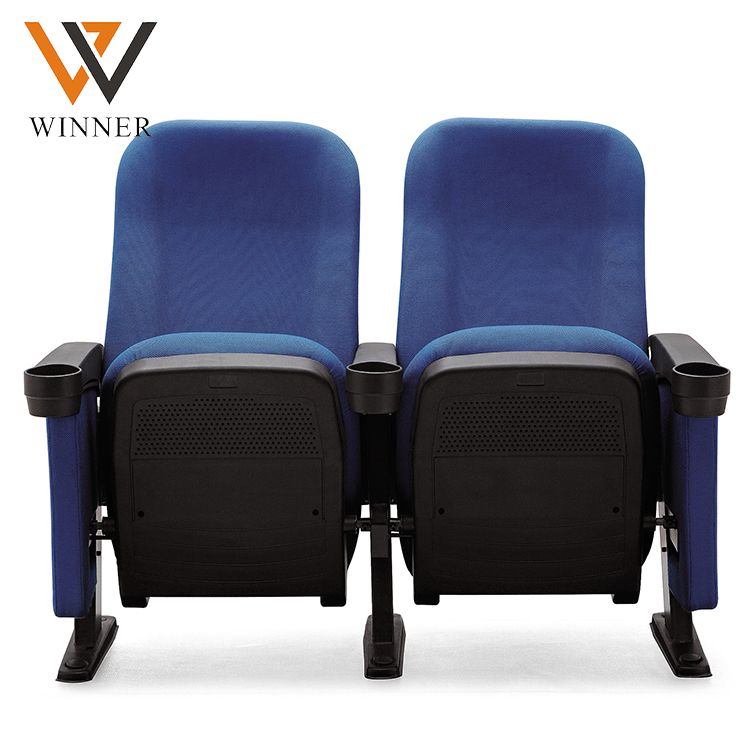 Double seater movie recliner cinema hall seat folded movable chairs church auditorium theater chair