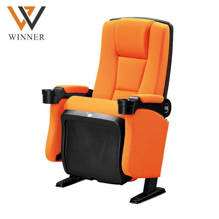 Orange 3d 4d 5d 6d push back cinema seating Metal luxury reclining rocking commercial cinema chairs