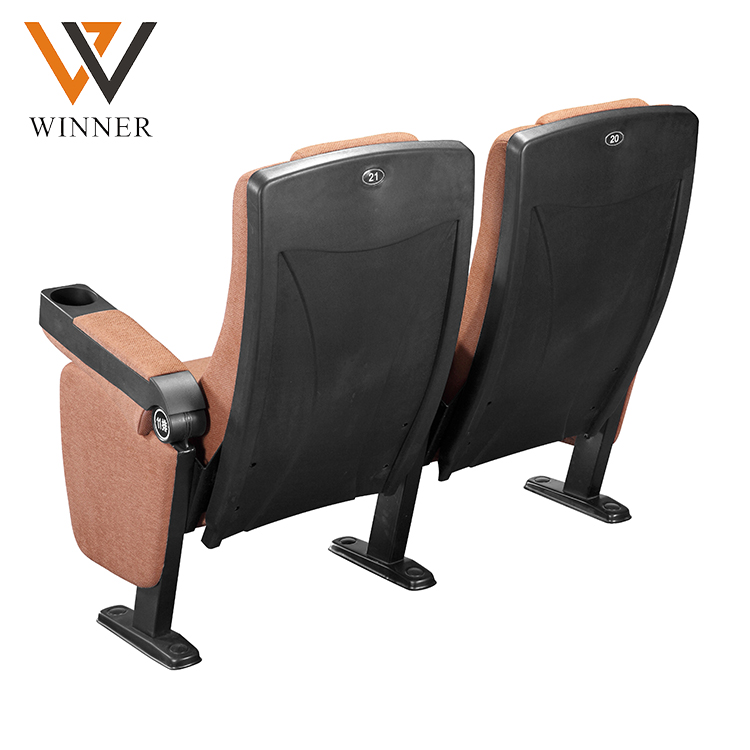 modern 3d 4d 5d two Metal cinema seat brown folded auditorium push back theater chair with cup holder