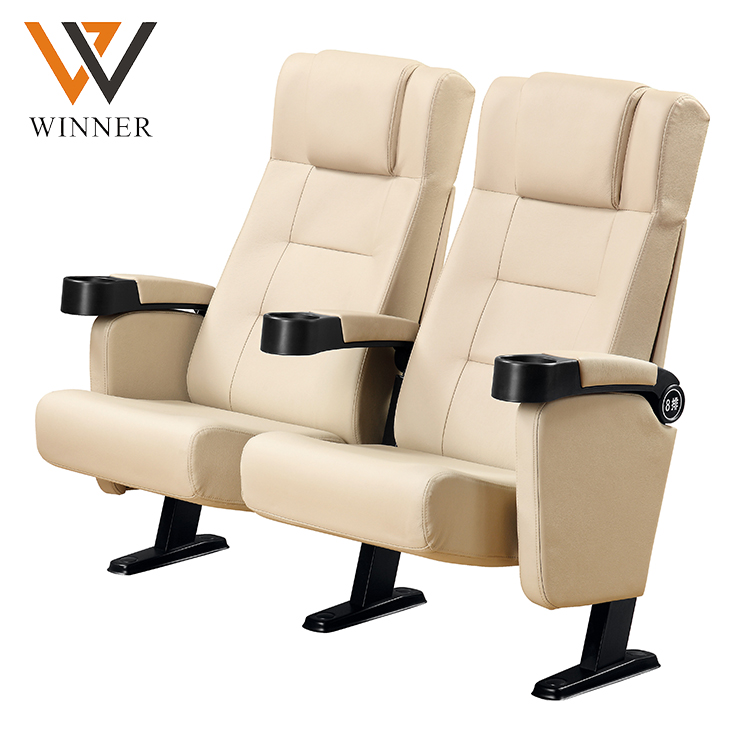 Couples cream reclining movie theatre chairs push back classical rocking cinema chair with cup holder