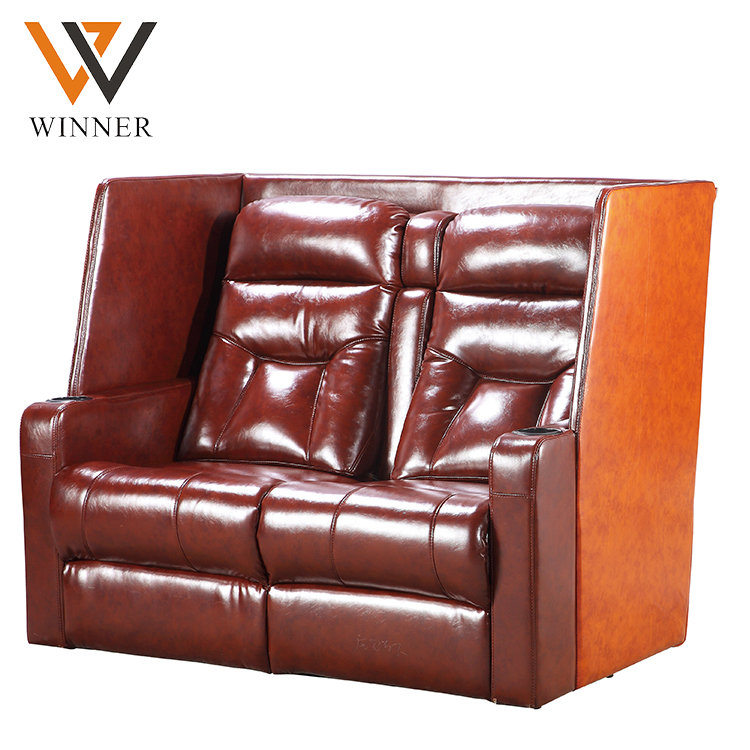 Double seater meeting room chairs lecture theater chair leather copy modern reclining cinema sofa chair