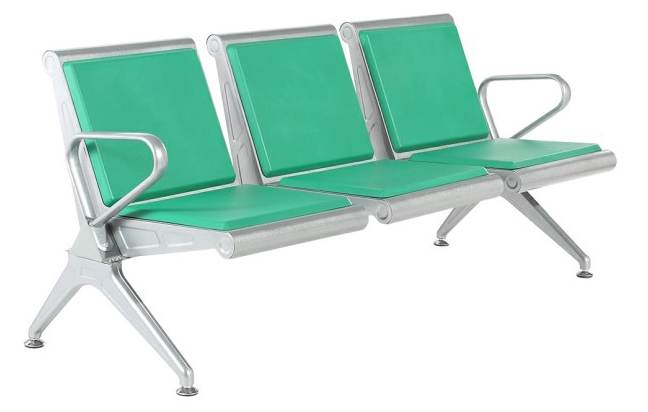 Durable PU Cushion Airport Waiting Room Airport waiting chair Gang seating Three in one chairs W9801P-4