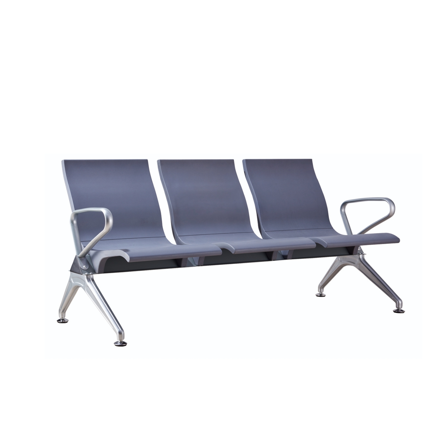 Waiting Seat Customers Airport Office Reception Salon Bench Chair 3-Seat PU Leather Cushion