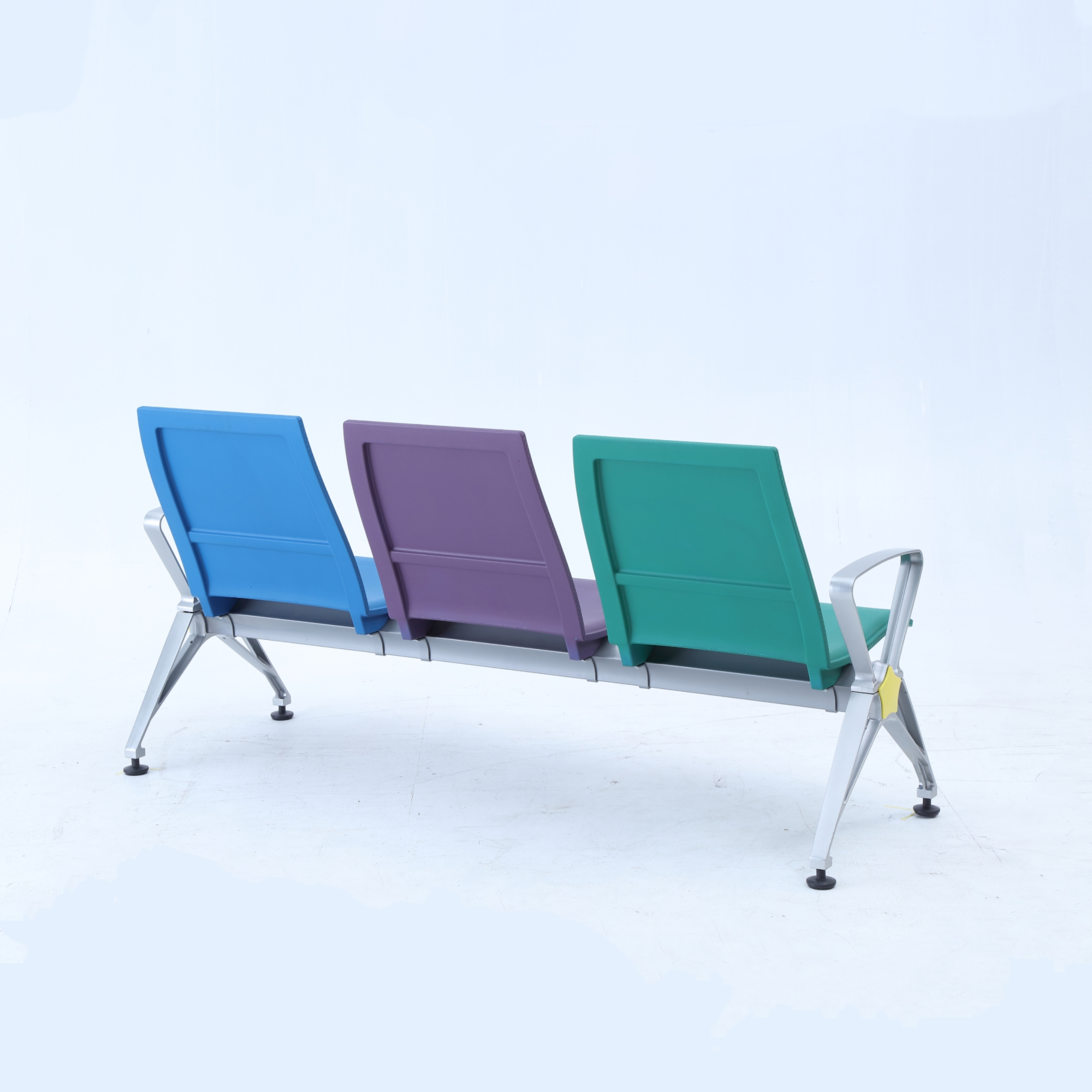 Factory Airport Waiting Chair Steel PU Leather Cushion Three Seats Tandem Bench Hospital 3 Seater Waiting Chair