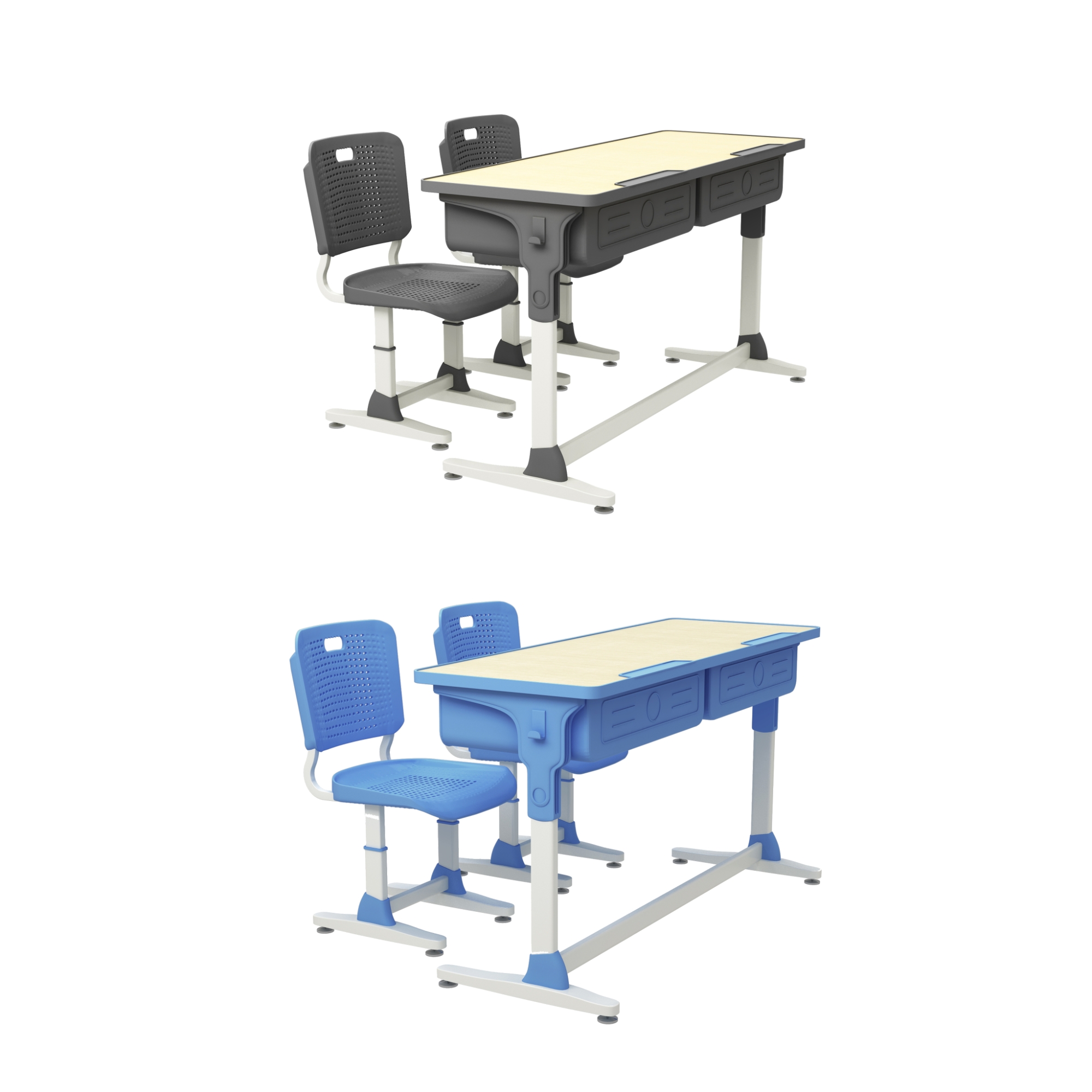 Customize Classroom Furniture Plastic Wooden Student Studying Desk and Chair For Primary School