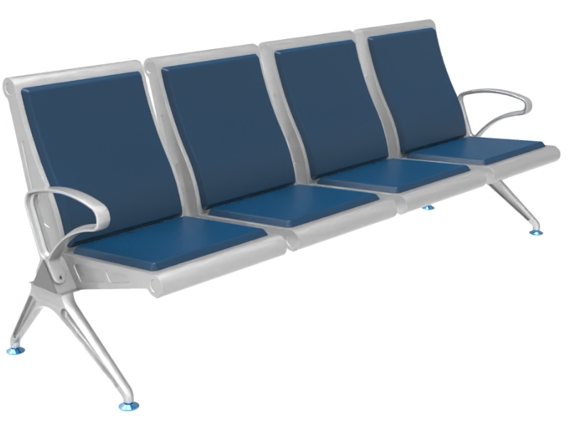 Airport Waiting Room Chairs Hospital Reception Area 4 Seater Public Bench PU Seating